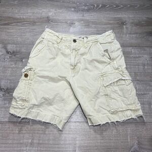 American Eagle Outfitters Shorts Mens 34 Khaki Cargo Pockets Heavyweight